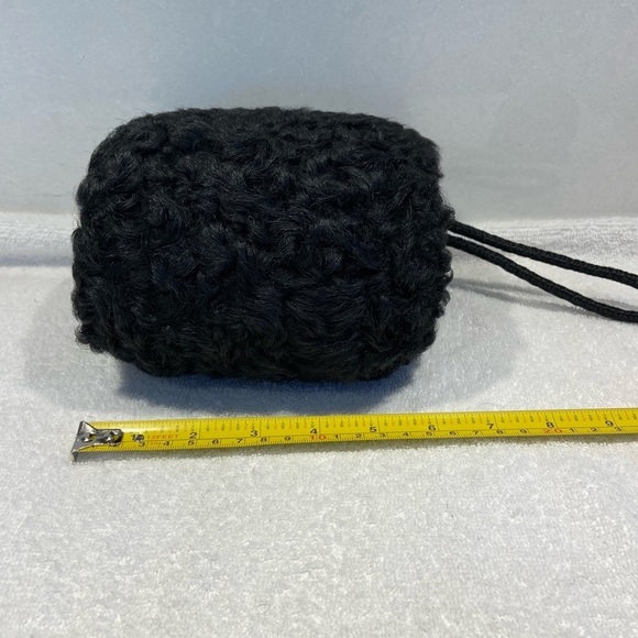 Vintage Black Shearling Muff With Top Pocket unisex - Picture 4 of 7